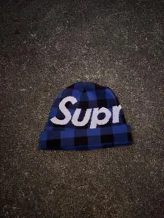 supremeチェックビーニー
