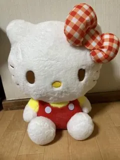 キティちゃん 大きめぬいぐるみ ギンガムチェックリボンドール