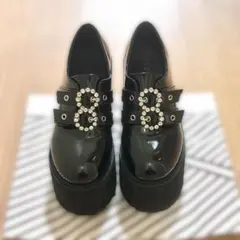BUBBLES ダブルバックル厚底シューズ 37 ヒール13cmのサムネイル