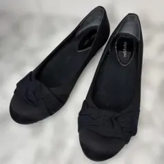★美品★velikoko 黒 リボン付き フラットシューズ ヴェリココ ブラック