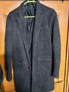 【美品】【通勤·通学、普段使いに】ロングコート/黒ブラック/チャコール