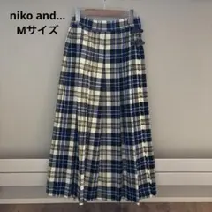 ニコアンド　プリーツスカート　ロングスカート　チェック　Mサイズ