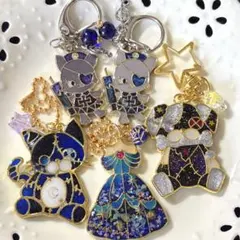 ☆藤棚と猫～虹色の風景～ レジンキーホルダー ハンドメイド - メルカリ