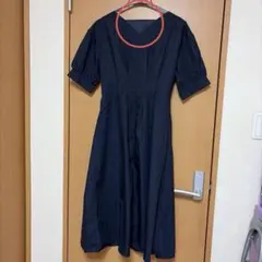 ITS'DEMO　半袖　シャツワンピース　フリーサイズ　ネイビー