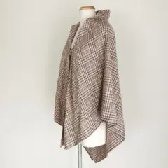 新品タグ付 アクシーズファム ジップアップチェックポンチョ ケープ ラメ ピンク