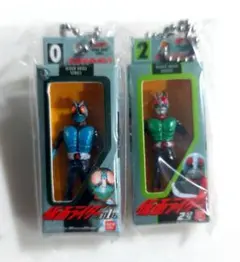 仮面ライダー　ソフビパッケージチャーム　　シークレット旧１号と2号