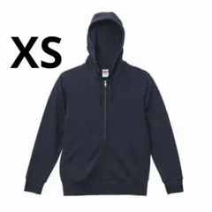 新品 フルジップ パーカー Navy 綿100% フーディー 無地 ネイビー