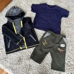 3点セットパーカー　Tシャツ　恐竜ハーフパンツ