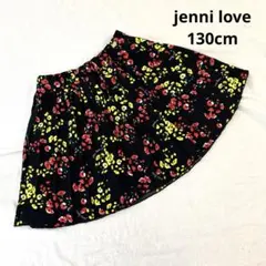 jenni love 130cm ジェニー　プリーツスカート　黒　花柄