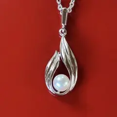 21515✨ミキモト ティアドロップ パール ネックレス シルバー925