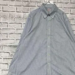 ブルックスブラザーズ長袖シャツ！ホワイトブルーチェックL 0319
