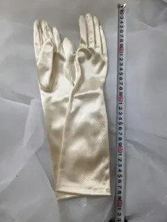 アイボリー サテン ウェディンググローブ 40cm