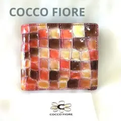 最終価格❢ COCCO FIORE 折財布　クロコ調　オレンジ　美品✨️のサムネイル