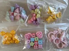 ビーズセット 多色 アイデア材料６袋セット