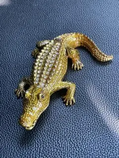 金色のワニ型 装飾ボックス アクセサリーBOX 金運 財運