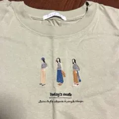 Aqua leaf 半袖 Tシャツ 刺繍デザイン ピスタチオグリーンのサムネイル