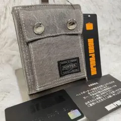 新品　PORTER スモーキー 二つ折り財布 ブラック キャンバス