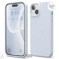elagoライトブルー＆液状シリコンケース ラベンダーiPhone15