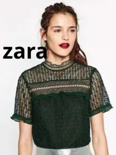 zara　半袖ブラウス総レースのサムネイル
