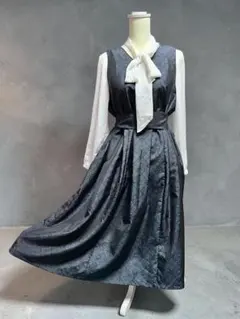 大島紬　着物リメイク　かぶりワンピース　ゆったり大きめ