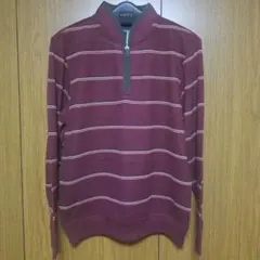 Golden Bear バーガンディ ストライプ トレーナー M