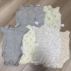 9枚　UNIQLO ユニクロ　コットンメッシュボディスーツ　ノースリーブ半袖90