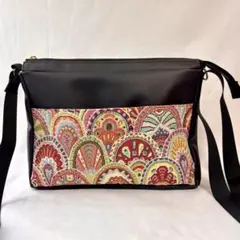 限定1点のみ/ゴブラン織×日本製フェイクレザー　ショルダーバッグ