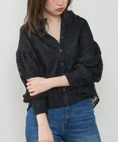 natural couture(ナチュラルクチュール) 刺繍シアーブラウス