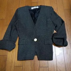 Christian Dior ドット柄 ノーカラージャケット サイズ9　美品のサムネイル