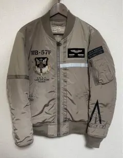 入手困難美品✨AVIREX MA-1 Black Knights カーキ M 美品】Avirex MA-1 black knights ブラックナイツ Mサイズ