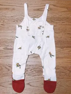 【organic zoo】足つきサロペット Olive Garden 6-12m