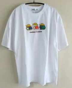 お文具といっしょ 刺繍 ホワイト 半袖Tシャツ Lのサムネイル