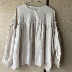 Samansa Mos2 ボリューム袖ブラウス キナリ