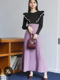 GRL フリルデザイン ニットトップス L