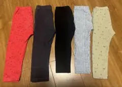 ユニクロ　10部丈レギンスパンツ　サイズ90 まとめ売り5点セット
