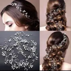 ウェディング ヘッドドレス パール ビジュー ヘアアクセサリーのサムネイル