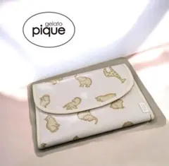 セール中！ジェラートピケ　動物ビスケット柄 母子手帳ケース　ポーチ　Mサイズ