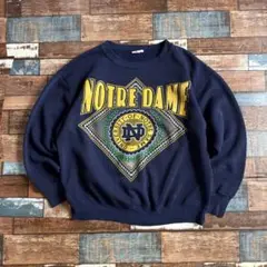 USA製 NOTRE DAME カレッジスウェット 紺 ゆるダボメンズ古着