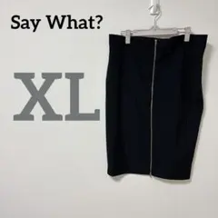 Say What? 【XL】タイトスカート ストライプ スカート 黒 ブラック