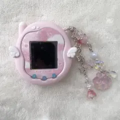 たまごっちユニ　シリコンカバー　ケース　天使　エンジェル　ピンク　チャーム付き