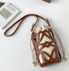 ショルダーバッグ モノグラム かごバッグ スマホショルダー 巾着バッグ