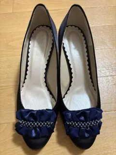 Marie femme23㎝　パンプス　ネイビー リボン