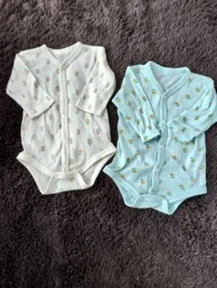 花柄長袖シャツ肌着2枚セット