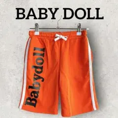 BABY DOLL キッズ ハーフパンツ ロゴ入り 半ズボン (120)オレンジ