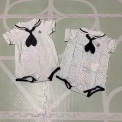 babe セーラー襟ロンパース 2点セット　双子