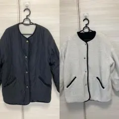 titivate ティティベイト　リバーシブルボアブルゾン M アイボリー　黒