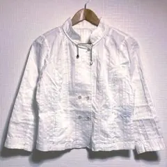 IVISUTO イヴィスト スタンドカラー シャツジャケット 白 丈短め