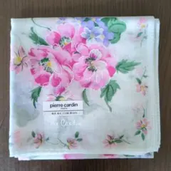 【未使用】pierre cardin ハンカチ 花柄 ピンク 綿100%のサムネイル