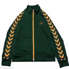【メンズM】hummel ヒュンメル トラックジャケット グリーン　オレンジのサムネイル
