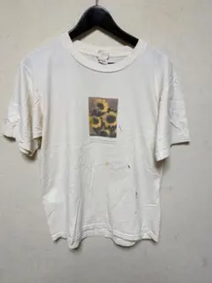 90S グッドレギュラー Tシャツ 古着　ひまわり　アメリカ製　サンフラワー　白